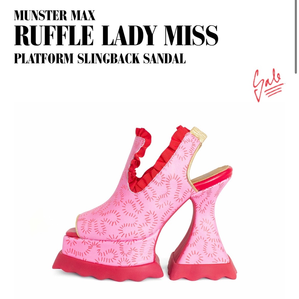 John Fluevog Ruffle Lady Miss Platform Slingbag sandal